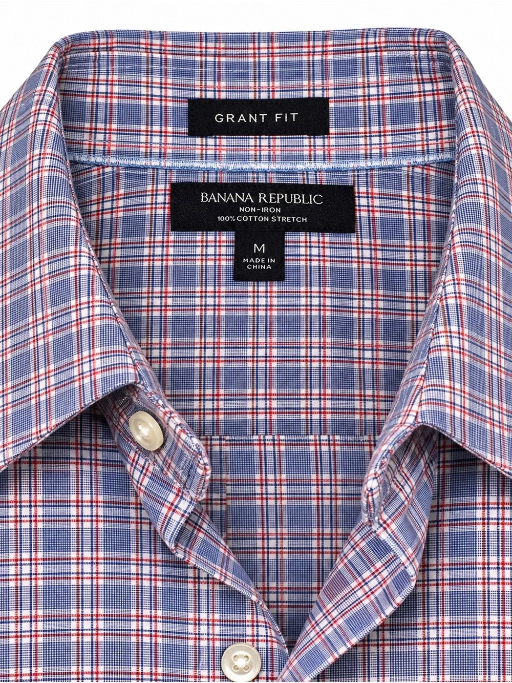 Banana Republic Blue and Red Plaid Dress Shirt
